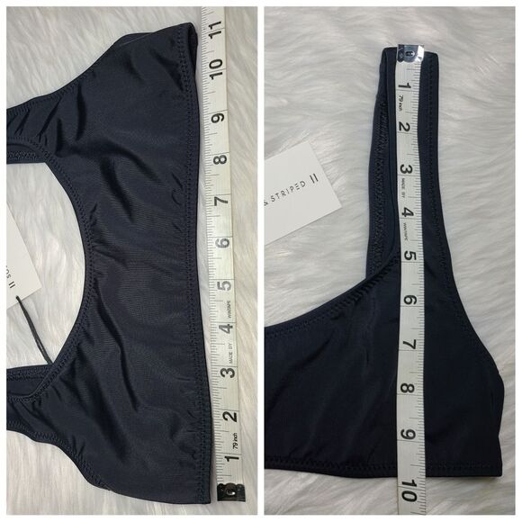 NWT|SOLID & STRIPED Elle Black Bikini Top, XS - Picture 6 of 7